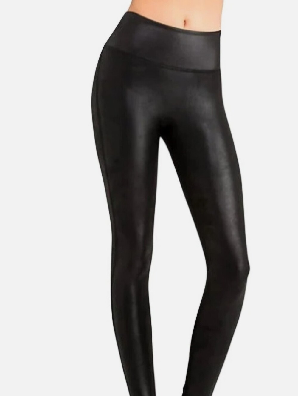 Spanx Black High-Waist Faux Leather Leggings